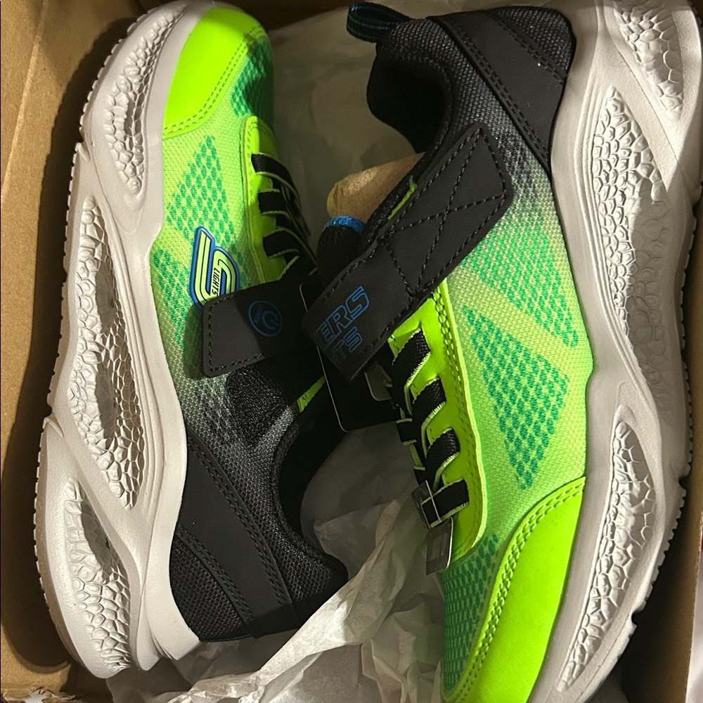 Skechers Kids Krendox Black Blue Lime Sneakers